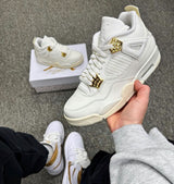 AIR JORDAN 4 RETRO SAIL' METALLIC GOLD ' WOMENS